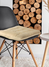 Velvet Slip Free Tufted  Chair Cushion Light Beige 40x40cm - Cotton Home