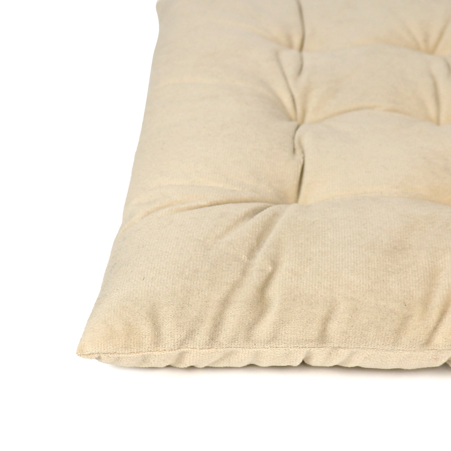 Velvet Slip Free Tufted  Chair Cushion Light Beige 40x40cm - Pack of 2