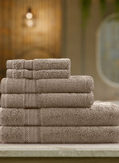 Cotton Home Ultimate Towel Collection - 6 Piece Bundle Light Brown - Cotton Home