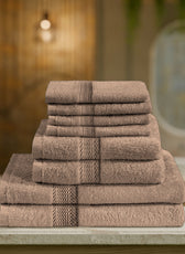 Cotton Home Ultimate Towel Collection - 8 Piece Bundle Light Brown - Cotton Home
