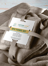 Cotton Home Ultimate Towel Collection - 8 Piece Bundle Light Brown - Cotton Home