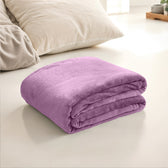 Flannel Blanket Queen 220x240cm Suitable for All Seasons, Warm Throw Blanket  - Light Purple