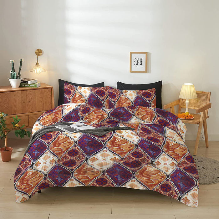 4-Piece Printed Comforter Set 160x220m Doodle Pattern