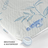 Premium Bamboo Mattress Protector 120x200+35CM | Blue | Breathable & Waterproof by Cotton Home