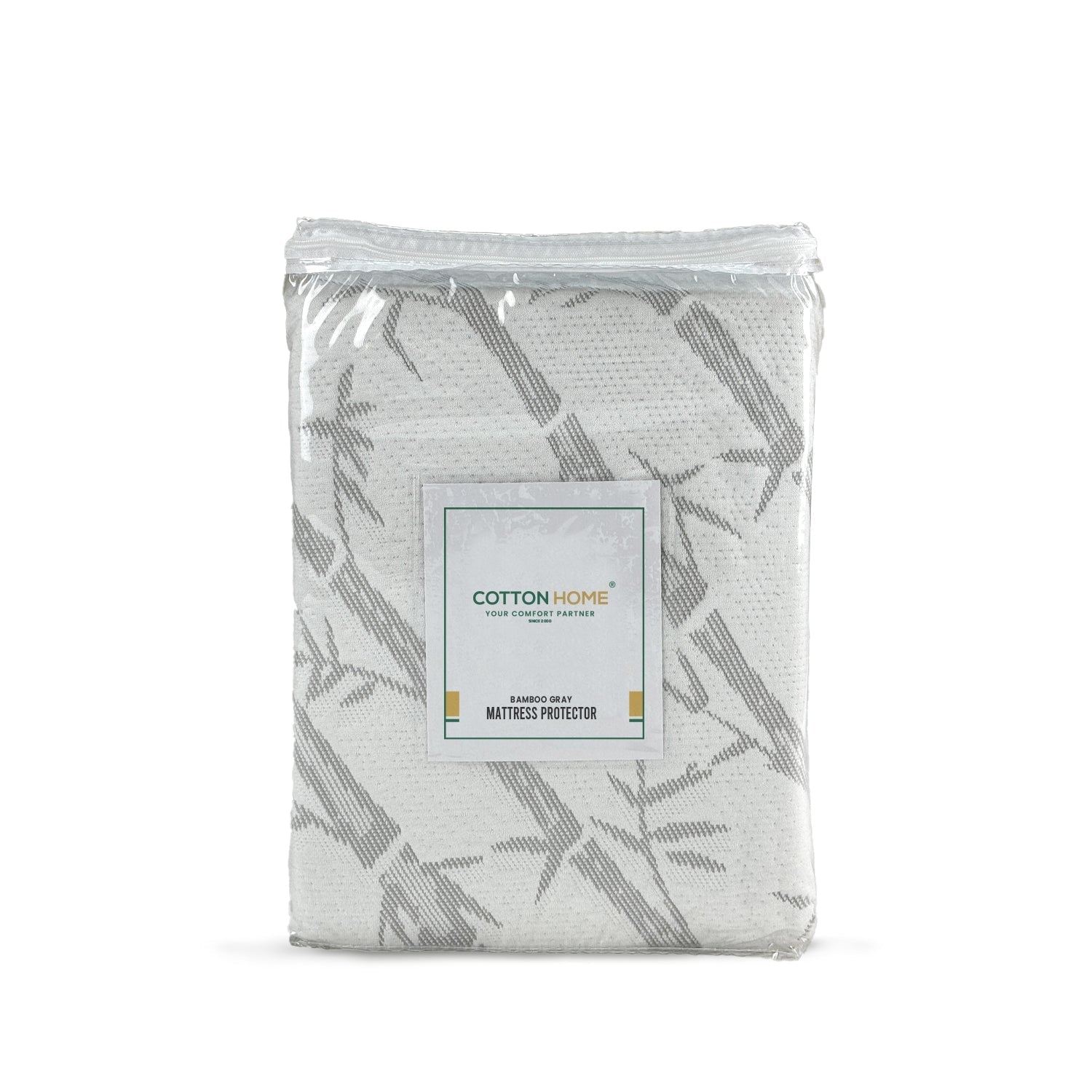 Premium Bamboo Mattress Protector 160x200+35CM | Gray | Breathable & Waterproof by Cotton Home
