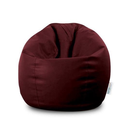 Kids Bean Bag Maroon Small Size Indoor Outdoor Furniture Sofa Zipper Closure Couch PU Leather Polystyrene Beads Filling Chair Comfy Washable Durable Room Organizer for kids 50x80x80cm - Cotton Home