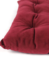 Velvet Slip Free Tufted  Chair Cushion Maroon 40x40cm - Cotton Home