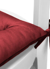 Velvet Slip Free Tufted  Chair Cushion Maroon 40x40cm - Pack of 4 - Cotton Home