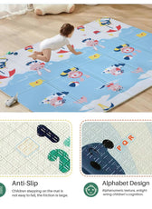 Baby Crawling Mat 200x180CM Large Reversible Waterproof, Non-Slip Play Mat with Beach Design