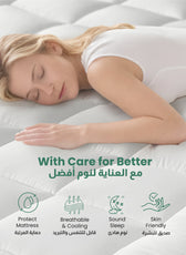 Mattress Topper Extra Thick 10cm White - Cotton Home