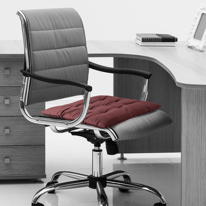 Velvet Slip Free Tufted  Chair Cushion Mauve 40x40cm