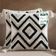 Boho Handcrafted Throw Pillow 45x45cm Filled Cushion with Maze Design Pack of 2