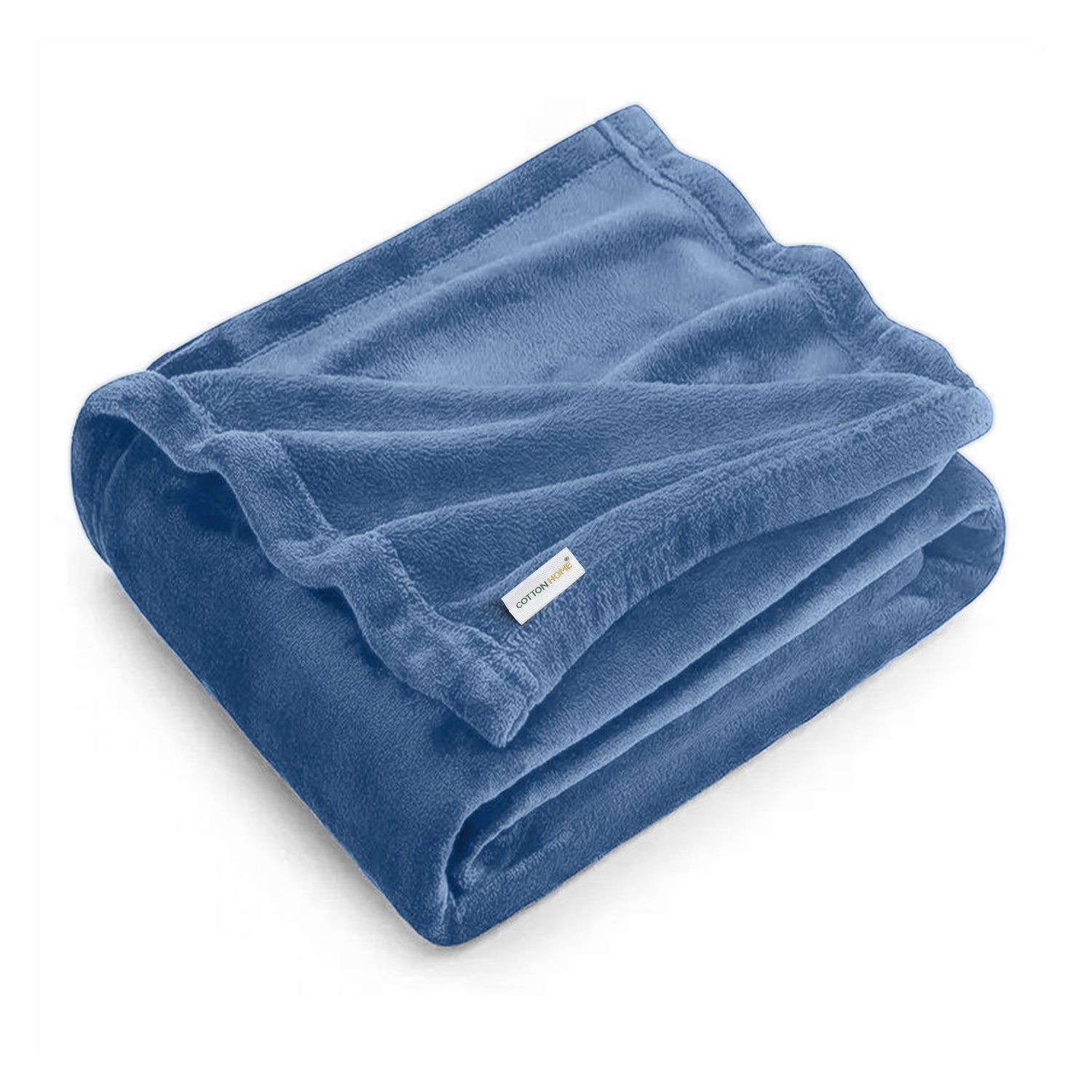 Flannel Blanket Queen 220x240cm Suitable for All Seasons, Warm Throw Blanket  - Metallic Blue