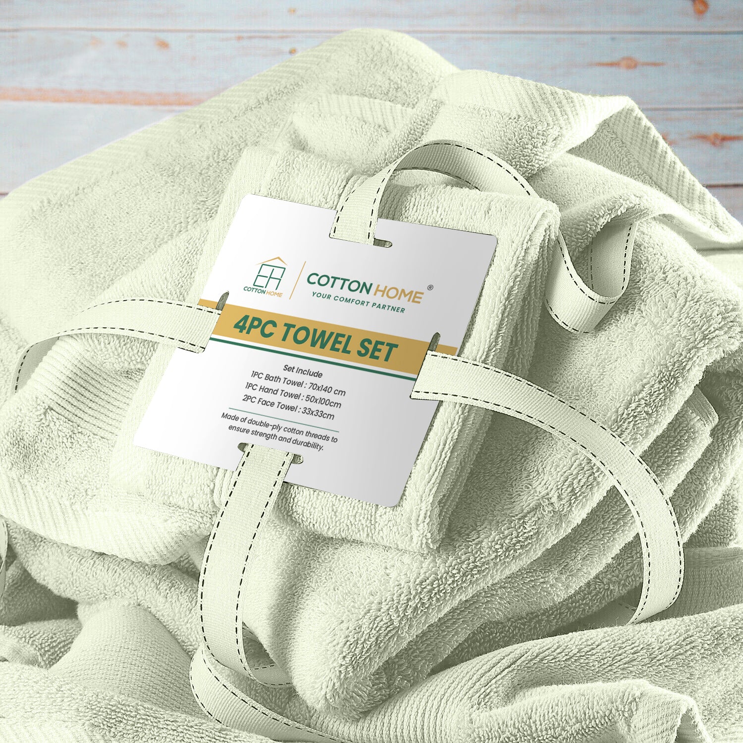 Cotton Home Ultimate Towel Collection - 4 Piece Bundle Mint