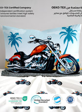 Kids Duvet Cover Set 3 Pcs -  Motorcycle  Print | 135x220cm | Microfiber | Cotton Home - Cotton Home