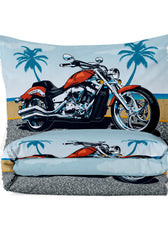 Kids Duvet Cover Set 3 Pcs -  Motorcycle  Print | 135x220cm | Microfiber | Cotton Home - Cotton Home
