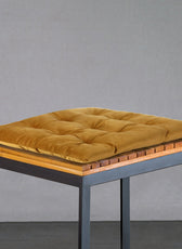 Velvet Slip Free Tufted  Chair Cushion Mustard 40x40cm - Pack of 2 - Cotton Home