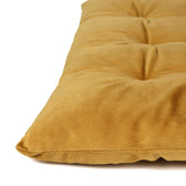 Velvet Slip Free Tufted  Chair Cushion Mustard 40x40cm - Pack of 4