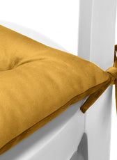 Velvet Slip Free Tufted  Chair Cushion Mustard 40x40cm - Pack of 2 - Cotton Home