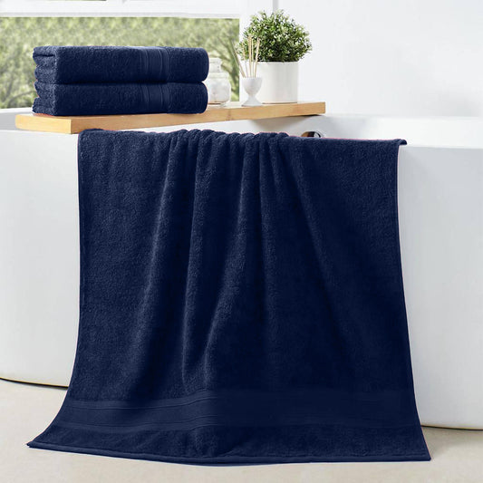 Premium Navy Blue Pack of 2  600gsm High Quality Cotton Bath Towel 70x140cm