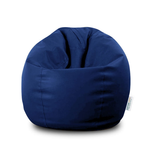 Kids Bean Bag Navy Blue Small Size Indoor Outdoor Furniture Sofa Zipper Closure Couch PU Leather Polystyrene Beads Filling Chair Comfy Washable Durable Room Organizer for kids 50x80x80cm - Cotton Home
