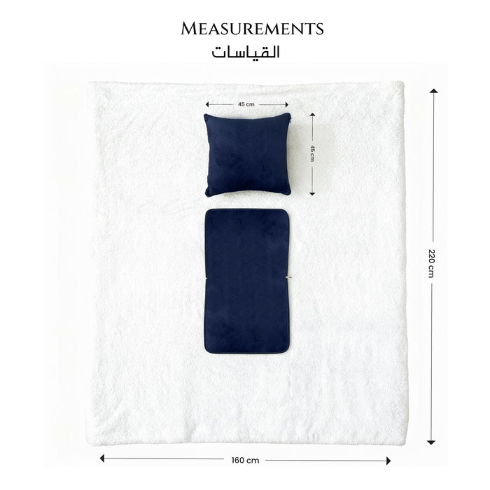 Dormella 2-in-1 Cushion with Blanket 40x40cm Cushion with 160x220cm Blanket Navy Blue
