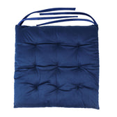 Velvet Slip Free Tufted  Chair Cushion Navy Blue 40x40cm