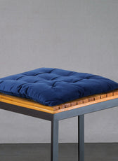 Velvet Slip Free Tufted  Chair Cushion Navy Blue 40x40cm - Cotton Home