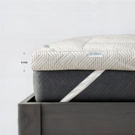 Off-White And Black Geometric Mattress Topper with 2 Pillow Cover - 100x200+8cm