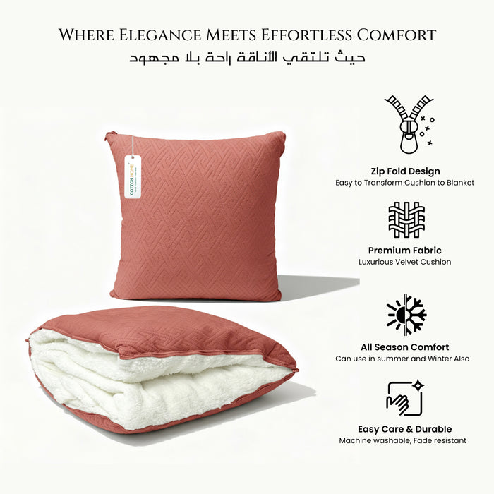 Dormella 2-in-1 Cushion with Blanket 40x40cm Cushion with 220x240cm Blanket Pink