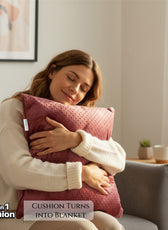 Burgundy Dormella 2-in-1 Cushion with Blanket Cushion with Blanket 