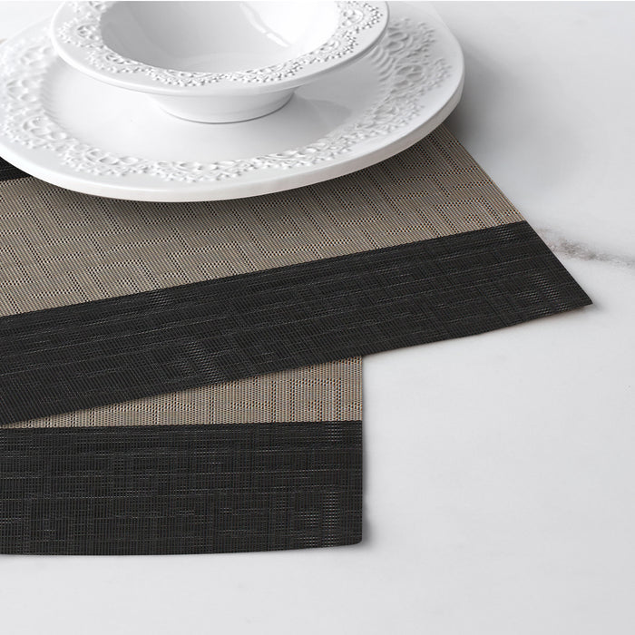 Luxury Placemat Set of 4 | Heat Resistant Placemats | Table Mats | Cotton Home - Black