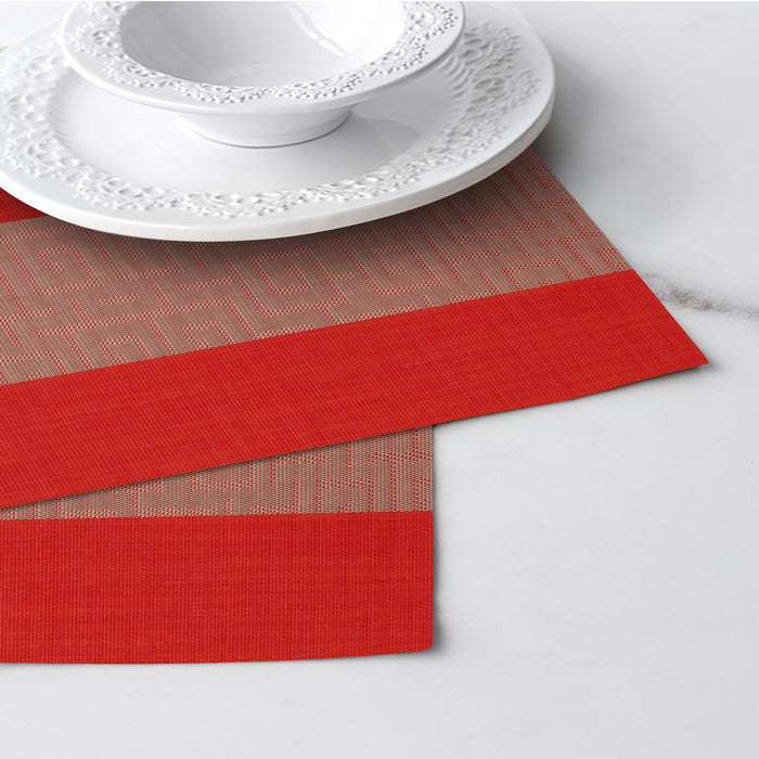 Luxury Placemat Set of 4 | Heat Resistant Placemats | Table Mats | Cotton Home - Red