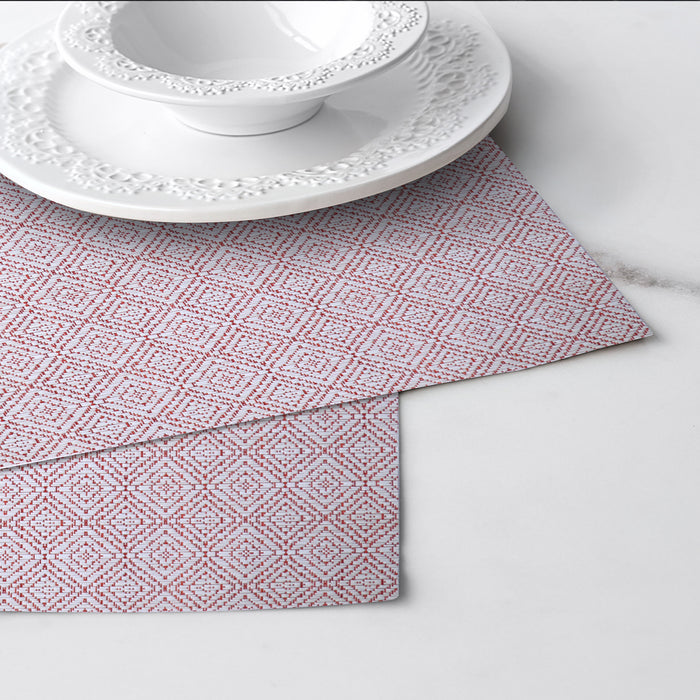 Luxury Placemat Set of 4 | Heat Resistant Placemats | Table Mats | Cotton Home - Red Squire Loop