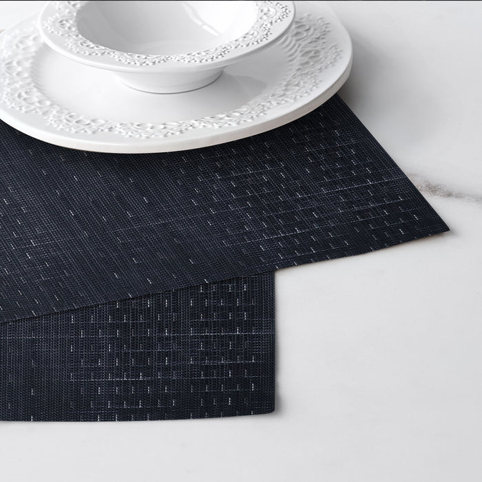 Luxury Placemat Set of 4 | Heat Resistant Placemats | Table Mats | Cotton Home - Linen Touch Charcoal