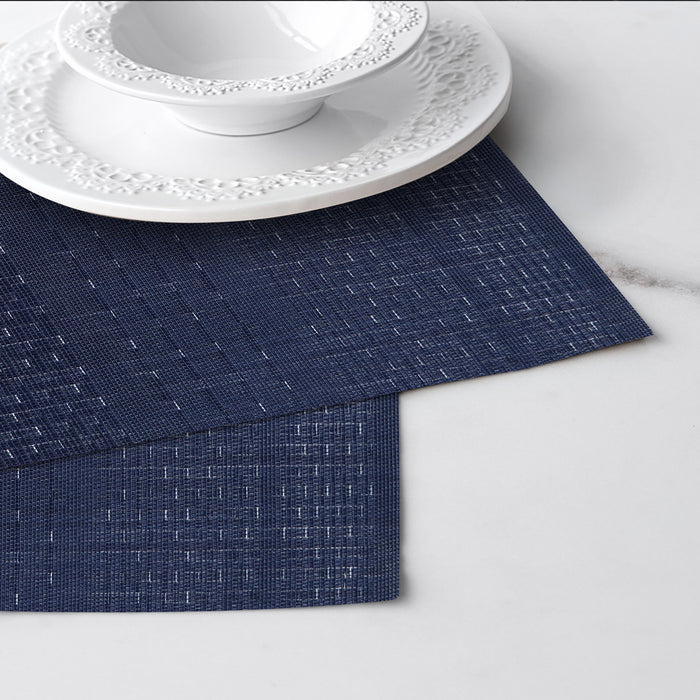 Luxury Placemat Set of 4 | Heat Resistant Placemats | Table Mats | Cotton Home - Linen Touch Blue