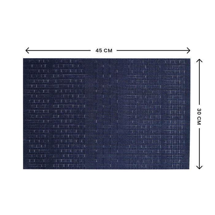 Luxury Placemat Set of 4 | Heat Resistant Placemats | Table Mats | Cotton Home - Linen Touch Blue