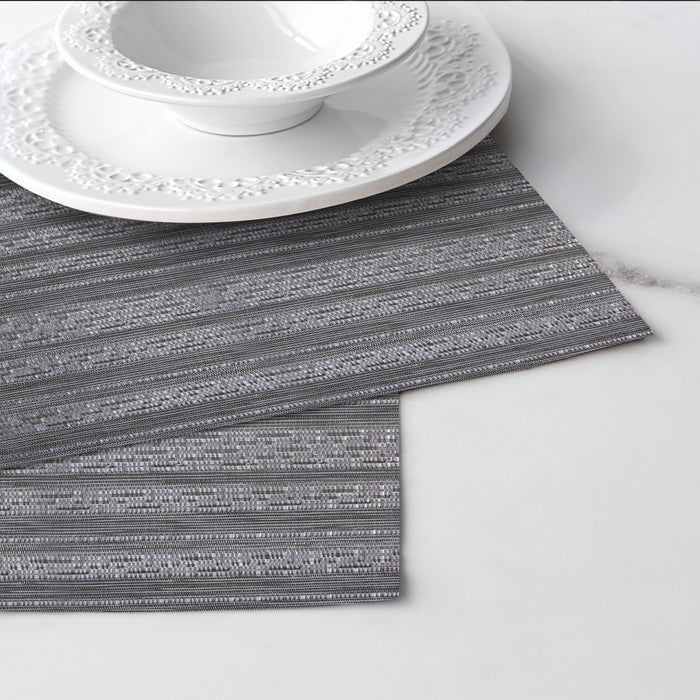 Luxury Placemat Set of 4 | Heat Resistant Placemats | Table Mats | Cotton Home - Magic Lines Grey