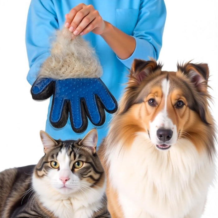 Pet Grooming Glove – Gentle Hair Remover & Massaging Brush for Dogs & Cats