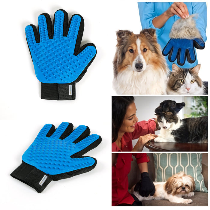 Pet Grooming Glove – Gentle Hair Remover & Massaging Brush for Dogs & Cats