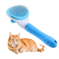 Pet Grooming Brush Slicker Brush for Cats & Dogs, Easy Hair Removal, Self-Cleaning Blue