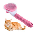 Pet Grooming Brush Slicker Brush for Cats & Dogs, Easy Hair Removal, Self-Cleaning Pink