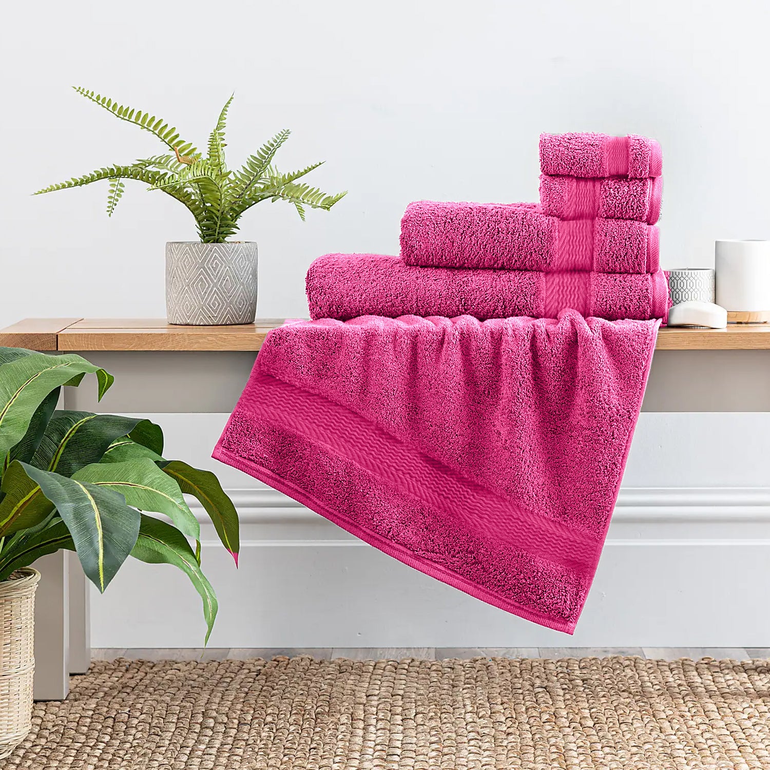 Cotton Home Ultimate Towel Collection - 4 Piece Bundle Pink