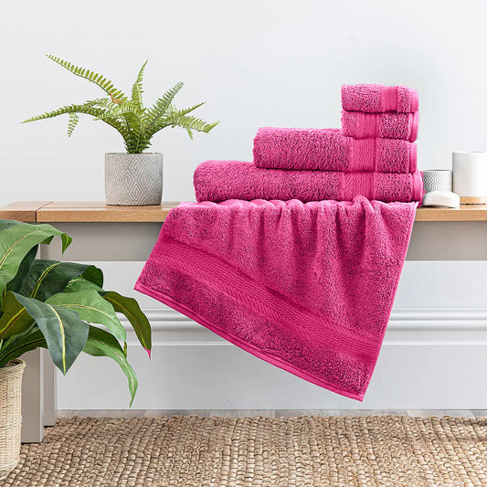 Cotton Home Ultimate Towel Collection - 4 Piece Bundle Pink