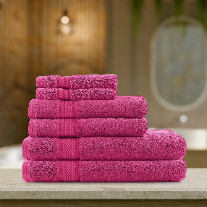 Cotton Home Ultimate Towel Collection - 6 Piece Bundle Pink