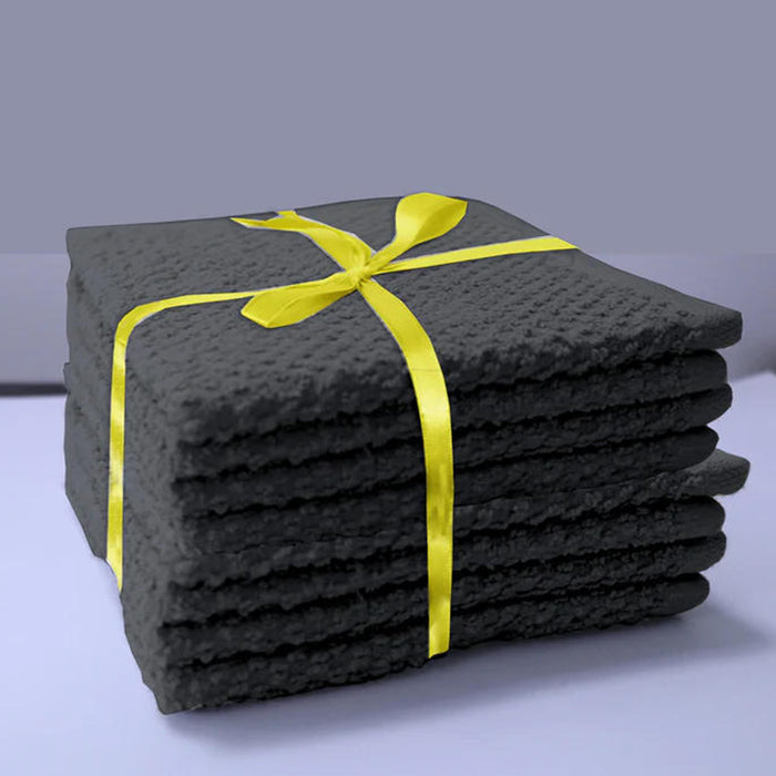 100% Cotton Kitchen Towels Pack of 8pcs - 360 gsm - Dark Grey