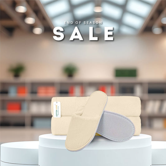 End of Season Comfort Combo 1 – Towels & Slippers at Special Deals! - Ivory