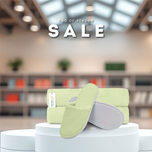End of Season Comfort Combo 1 – Towels & Slippers at Special Deals! - Mint Green