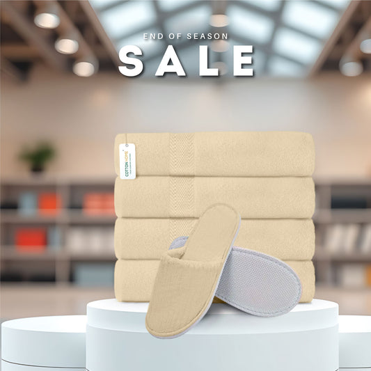 End of Season Comfort Combo 2 - Towels & Slippers Set Linen