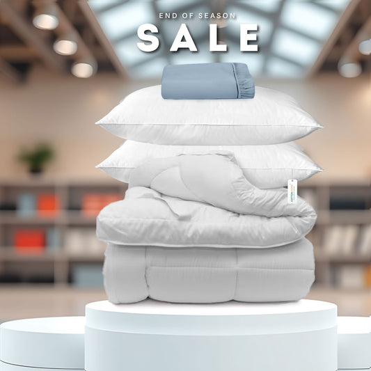 End of Season Comfort Combo – 3PC Mattress Topper 160x200+8cm, Pillow, Fitted Sheet at Special Deals!